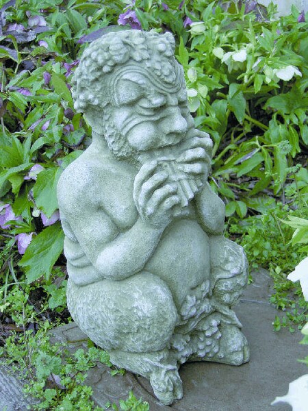 Garden Pan Greek God Playing on Pipes Statue